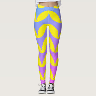 Leggings Verano geométrico semicircular negro y gris de mod