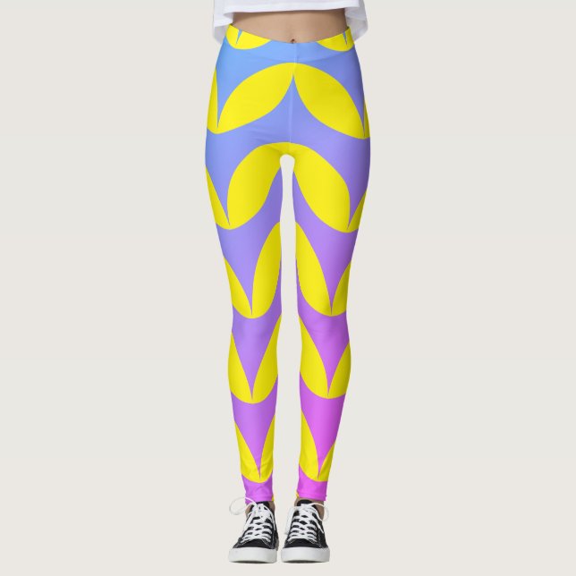 Leggings Verano geométrico semicircular negro y gris de mod (Anverso)