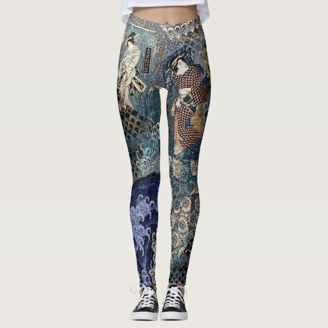 Leggings Verano Nami del geisha del océano (Anverso)