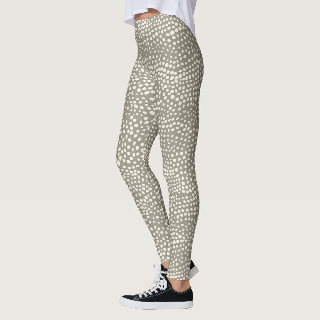 Leggings Verano Polka Dot Leopardo de la nieve Simple Gris  (Izquierda)