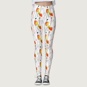 Leggings Verano tropical Hermoso diseño de floraciones am
