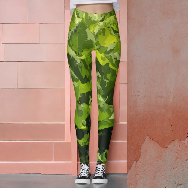 Leggings Verano verde naturaleza follaje abstracto moderno (Subido por el creador)