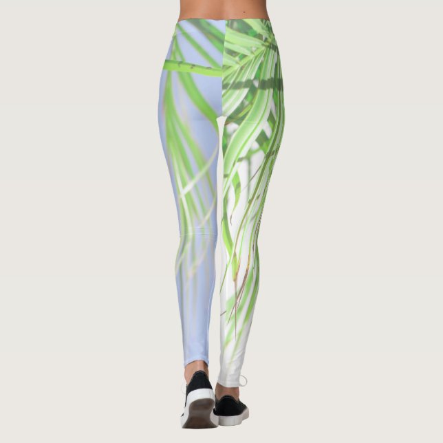 Leggings Verano Vibes Palm Tree deja Pastel verde pálido (Reverso)