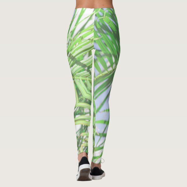 Leggings Verano Vibes Palm Tree deja Pastel verde pálido (Reverso)