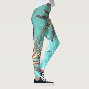 Leggings Verano Vibes Palm Tree deja verde pálido