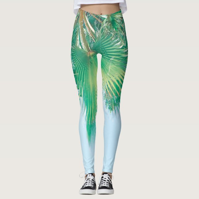 Leggings Verano Vibes Palm Tree deja verde pálido (Anverso)