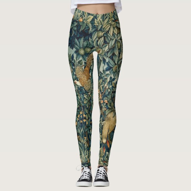 Leggings VERDAD, ANIMALES FORESTALES Pheasant, Fox, Green F (Anverso)
