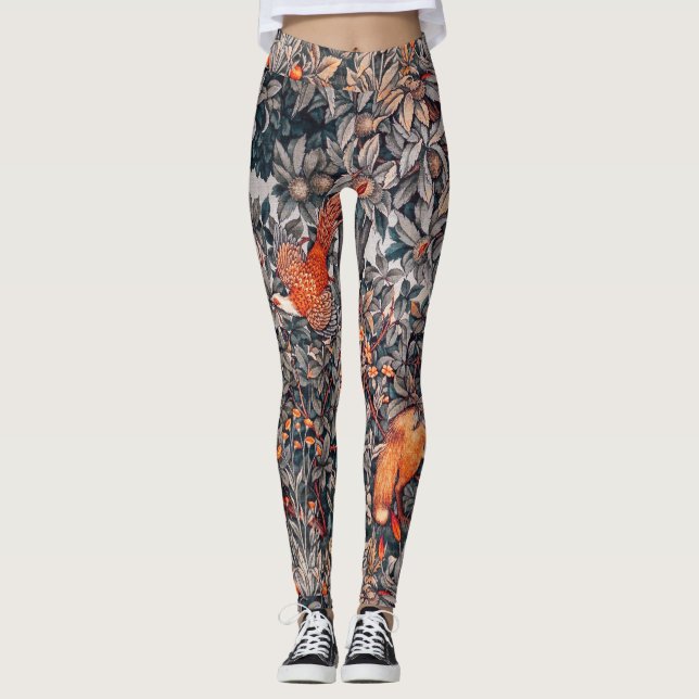 Leggings VERDAD, ANIMALES FORESTALES Pheasant, Red Fox, Flo (Anverso)