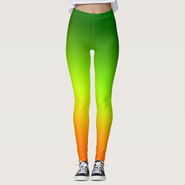 Leggings verde amarillo naranja simple minimal.personalizad (Anverso)