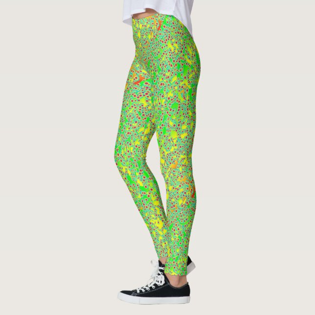 Leggings Verde, amarillo y rosa caliente (Izquierda)