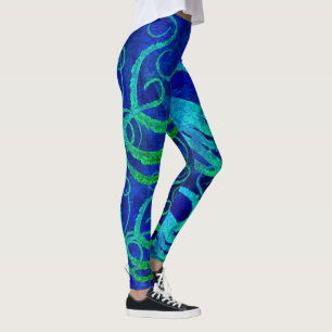 Leggings Verde azul del pulpo 8 - polainas