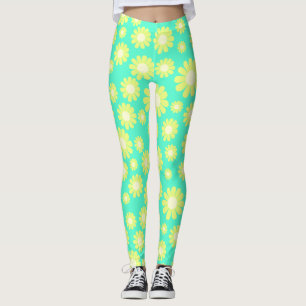 Leggings Verde azulado amarillo margarita