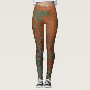 Leggings Verde azulado metálico y cobre