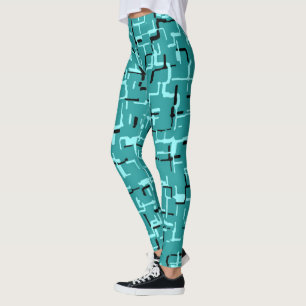 Leggings Verde azulado patrón verde moderno