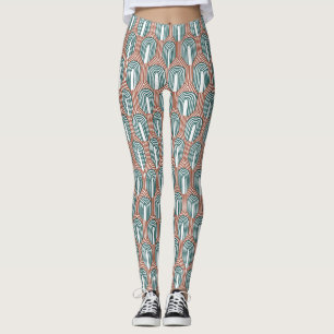 Leggings Verde azulado y cobre
