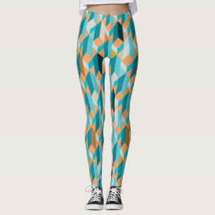 Leggings Verde azulado y naranja forma el modelo