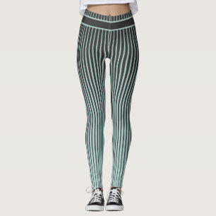 Leggings Verde azulado y negro rayado