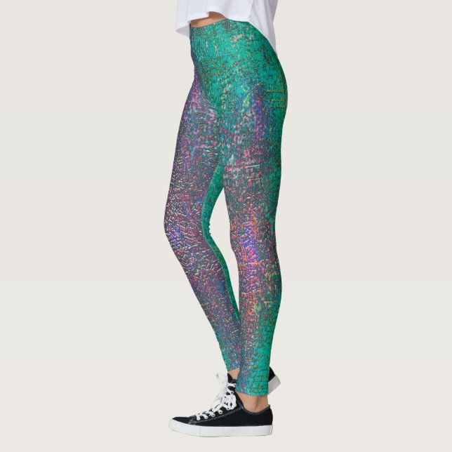 Leggings Verde con tono cian (Izquierda)