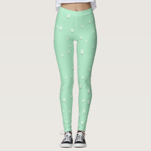 Leggings Verde de espuma marina con gotitas de agua mirada