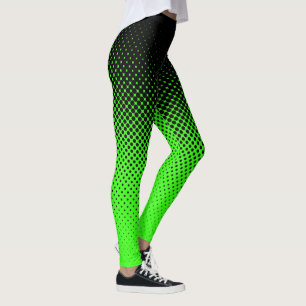 Leggings Verde de neón negro de semitono