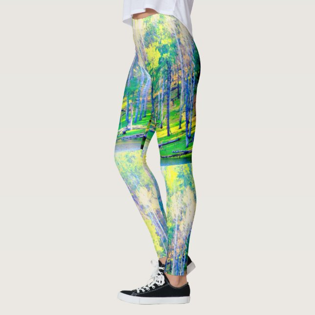 Leggings verde del bosque de primavera (Izquierda)