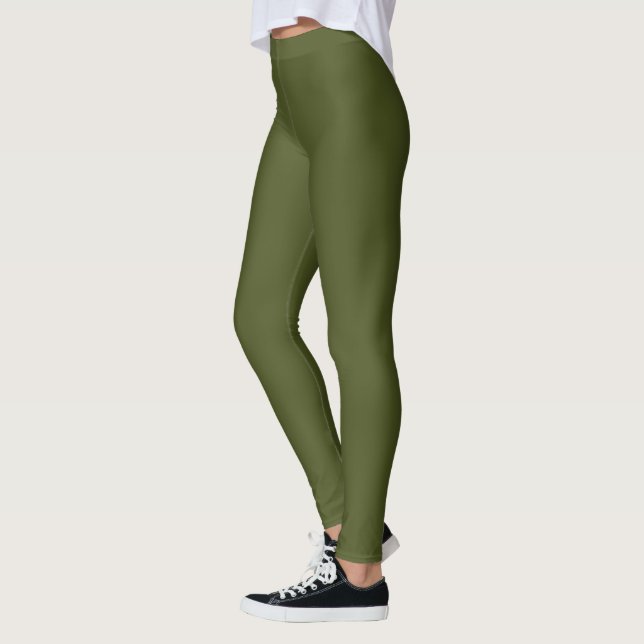 Leggings Verde del ejército sólido (Izquierda)