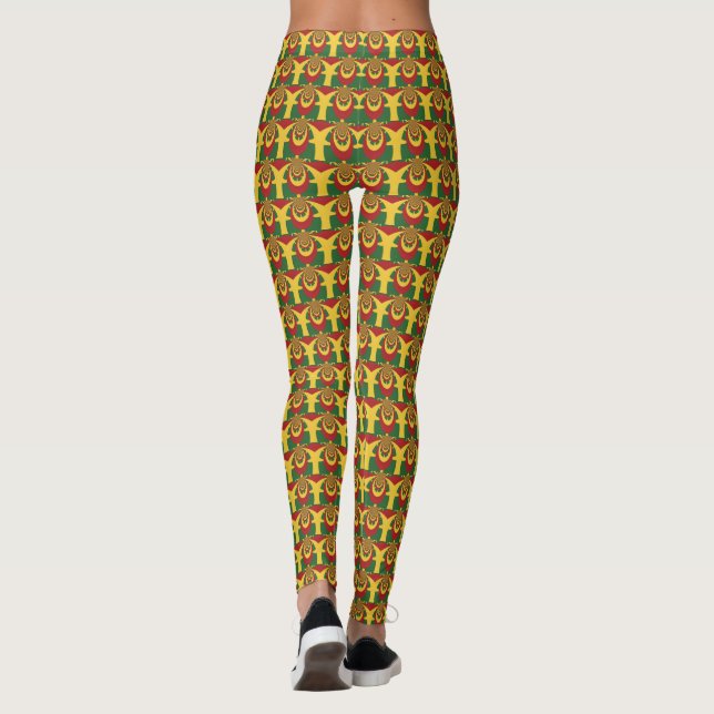 Leggings Verde dorado rojo (Reverso)