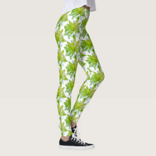 Leggings Verde dulce floral floral verde margarita verde