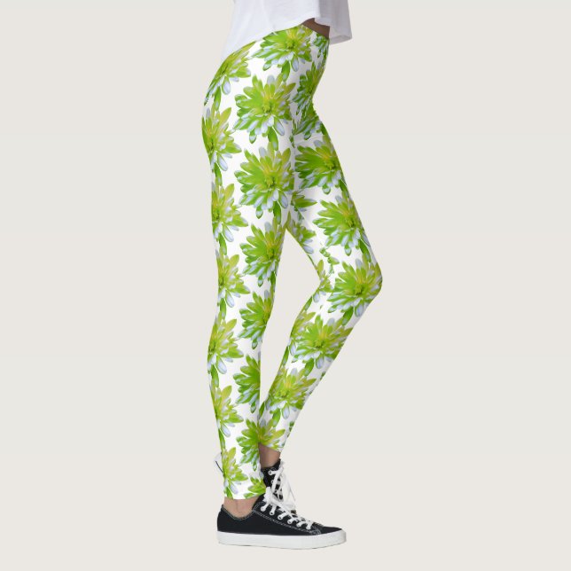 Leggings Verde dulce floral floral verde margarita verde (Derecha)