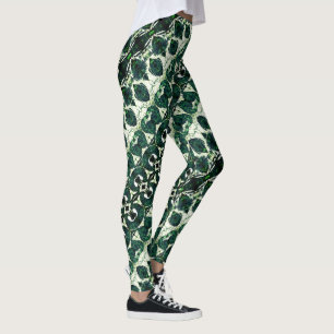 Leggings Verde esmeralda esmeralda agitado y repetido con t