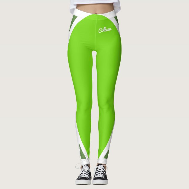 Leggings Verde florido sobre el verde (Anverso)