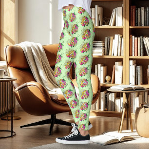 Leggings Verde Gecko Amarillo Leopardo