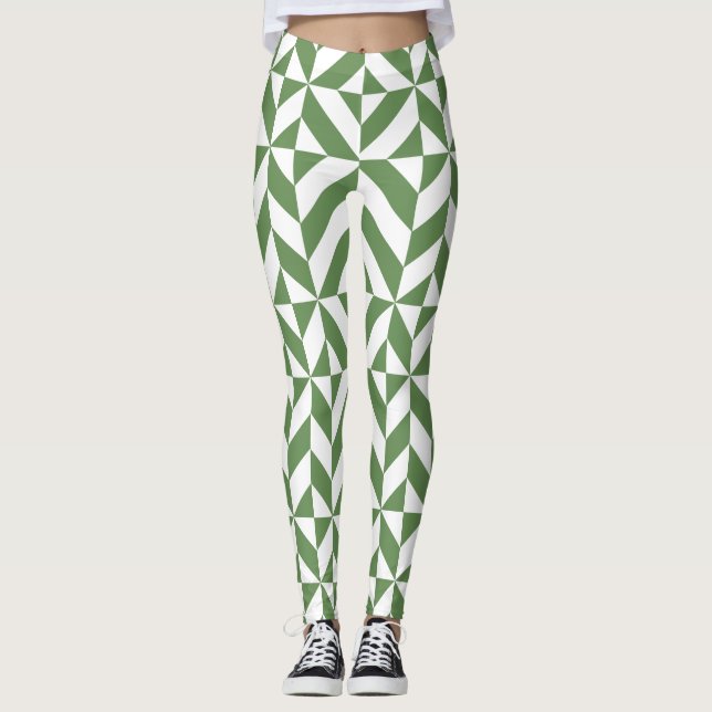 Leggings Verde geométrico (Anverso)