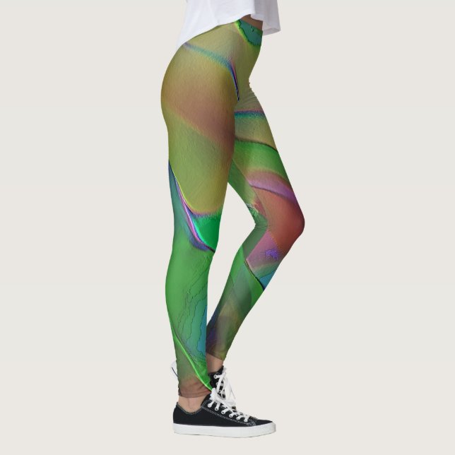 Leggings verde Grabado en relieve y amarillo (Derecha)