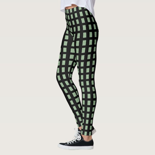 Leggings Verde Negro Cuadrado (Izquierda)