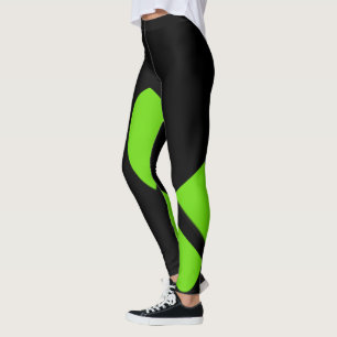 Leggings Verde/Negro de arte contemporáneo