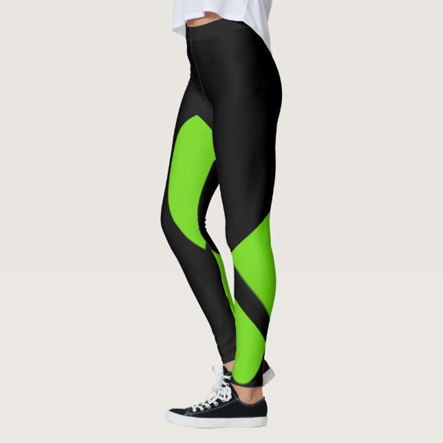 Leggings Verde/Negro de arte contemporáneo (Izquierda)