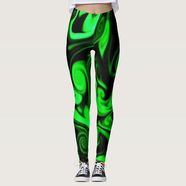 Leggings Verde negro y limón (Anverso)