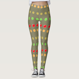 Leggings Verde oliva con puntos de polka
