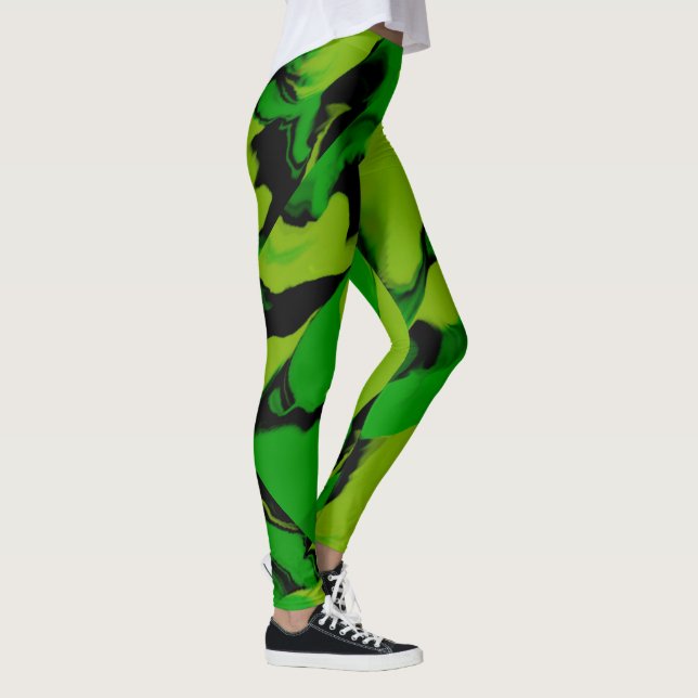 Leggings Verde ondulado y negro (Derecha)