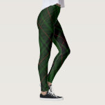 Leggings Verde Rojo Rojo Trendy Diagonal Tartán Placa<br><div class="desc">Leguas de rayas de color verde,  negro y rojo trendy en diagonal.</div>