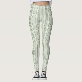 Leggings Verde Salvia (Claro, Medio, Oscuro) y Rayado Blanc