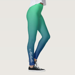 Leggings Verde y azul personalizados sombríos