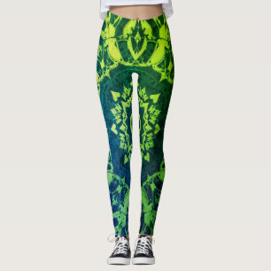 Leggings Verdes + Azules y Negro en Moderno Personalizado