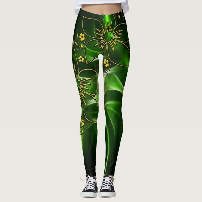Leggings verdes impresas - Confort elegante (Anverso)