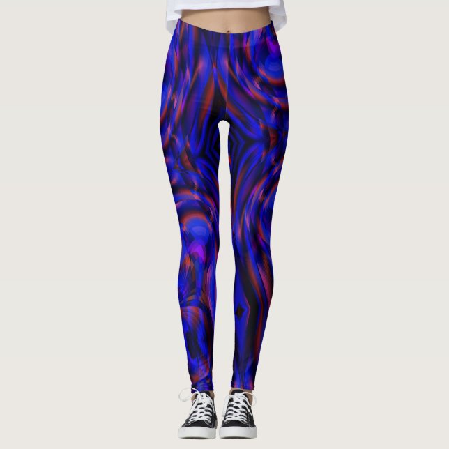 Leggings Verificadores curvados de azul virtual en ilusión  (Anverso)
