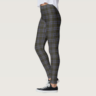 Leggings Vertical negra verde oliva de la tela escocesa de
