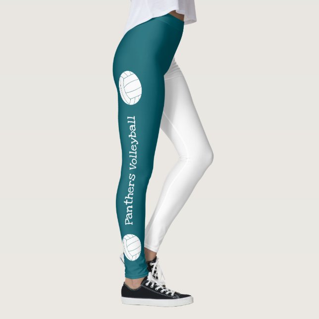 Leggings vertical text ANY color volleyball team name (Derecha)