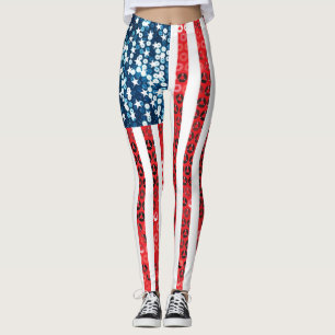 leggings verticales de bandera norteamericana