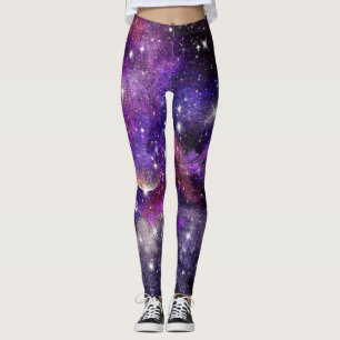 Leggings Vía Láctea Violeta Con Planeta